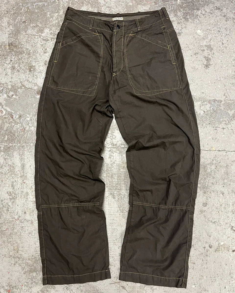 2000s Stone Island Dark Olive Summer Light Cozy Pants (M/L) bEgsFxU 0