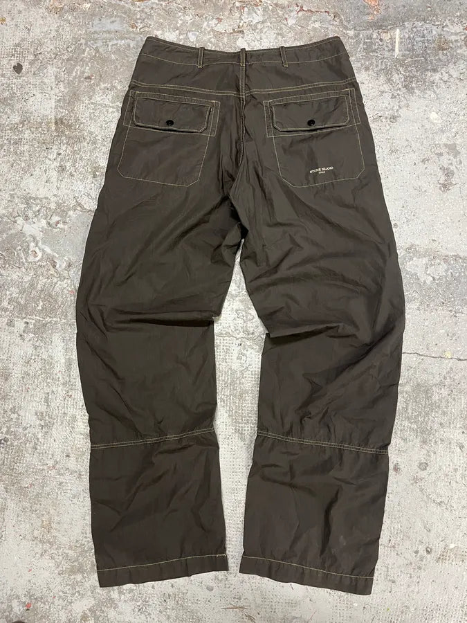 2000s Stone Island Dark Olive Summer Light Cozy Pants (M/L) bEgsFxU 6
