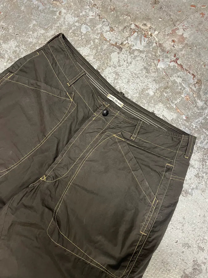 2000s Stone Island Dark Olive Summer Light Cozy Pants (M/L) bEgsFxU 7