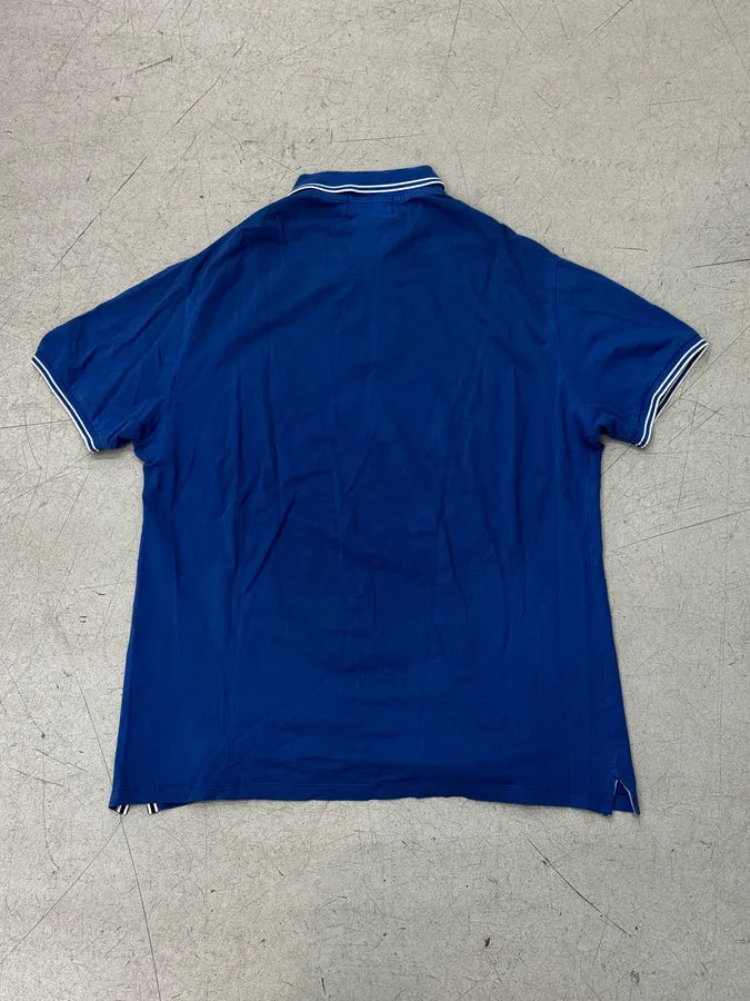 2000s Stone Island Electric Blue Classic Logo Polo ChzMzSU 1