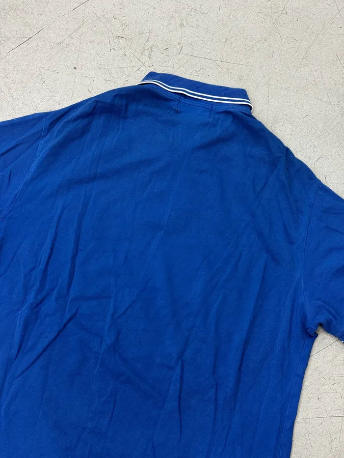 2000s Stone Island Electric Blue Classic Logo Polo ChzMzSU 5