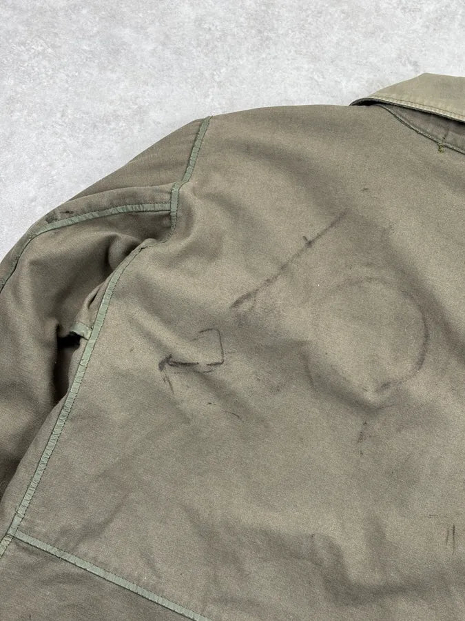 2000s Stone Island Green Textured Canvas Jacket ltqBxvL 11