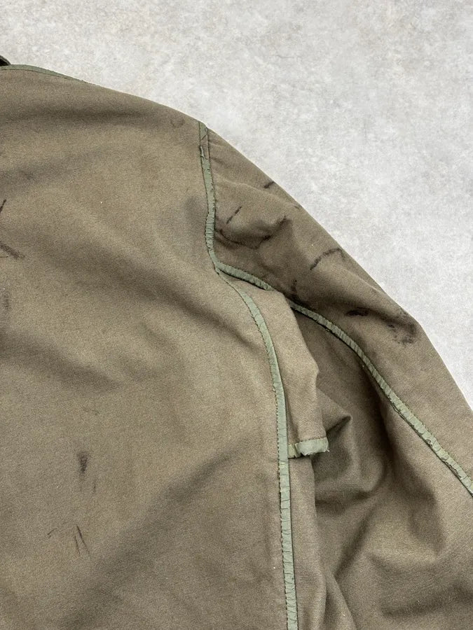2000s Stone Island Green Textured Canvas Jacket ltqBxvL 13