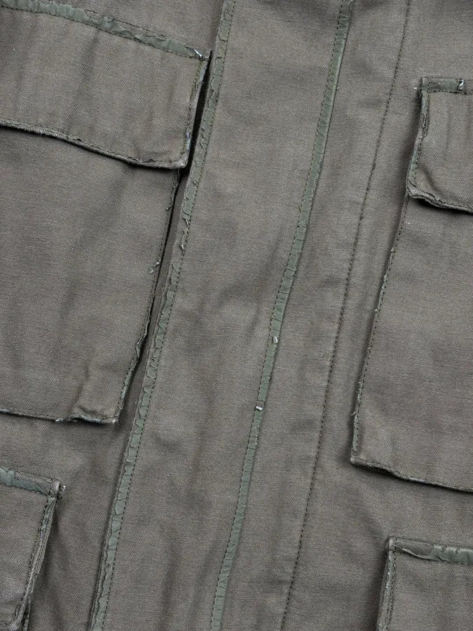 2000s Stone Island Green Textured Canvas Jacket ltqBxvL 7
