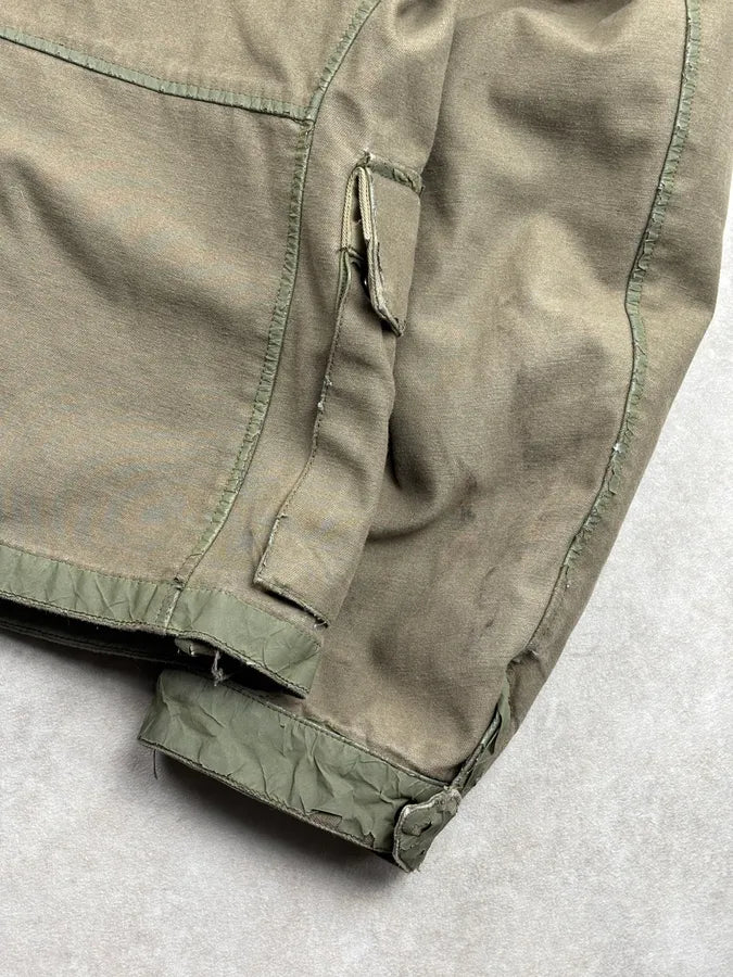 2000s Stone Island Green Textured Canvas Jacket ltqBxvL 12