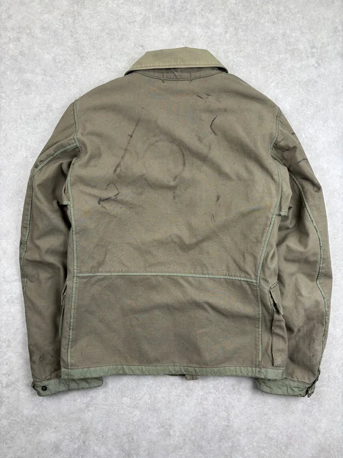 2000s Stone Island Green Textured Canvas Jacket ltqBxvL 4