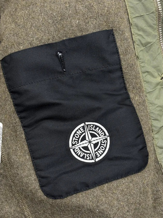 2000s Stone Island Green Textured Canvas Jacket ltqBxvL 15