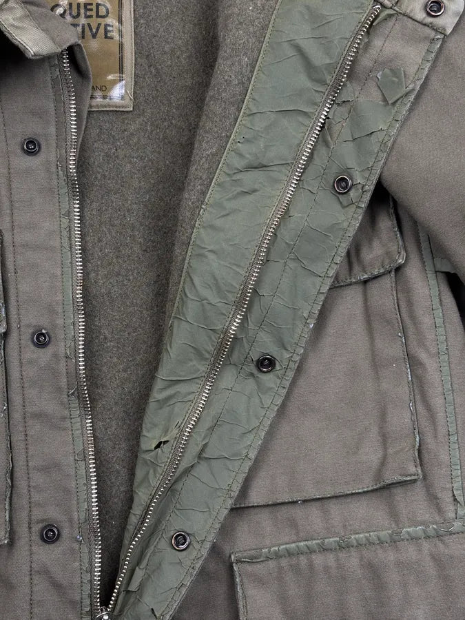 2000s Stone Island Green Textured Canvas Jacket ltqBxvL 9