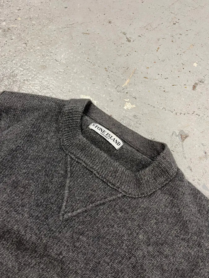 2000s Stone Island Grey Wool Minimalist Sweater RygARQF 5