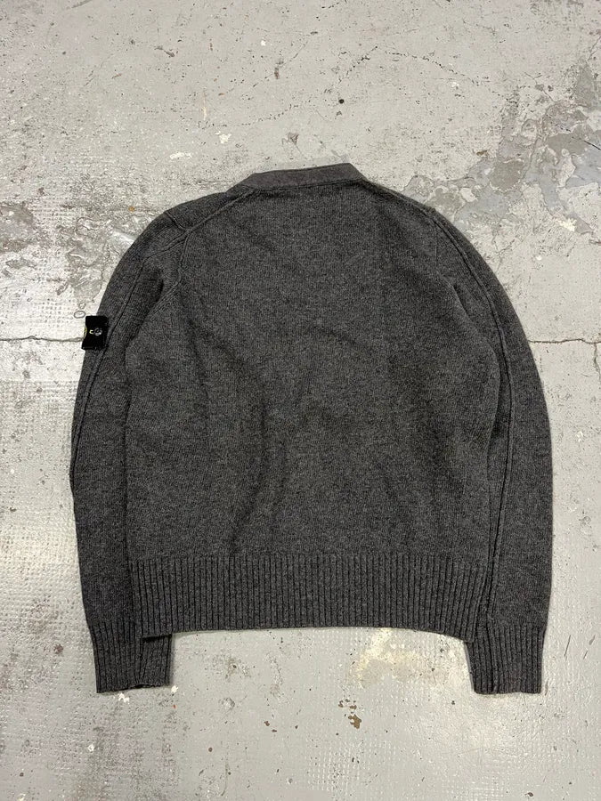 2000s Stone Island Grey Wool Minimalist Sweater RygARQF 7