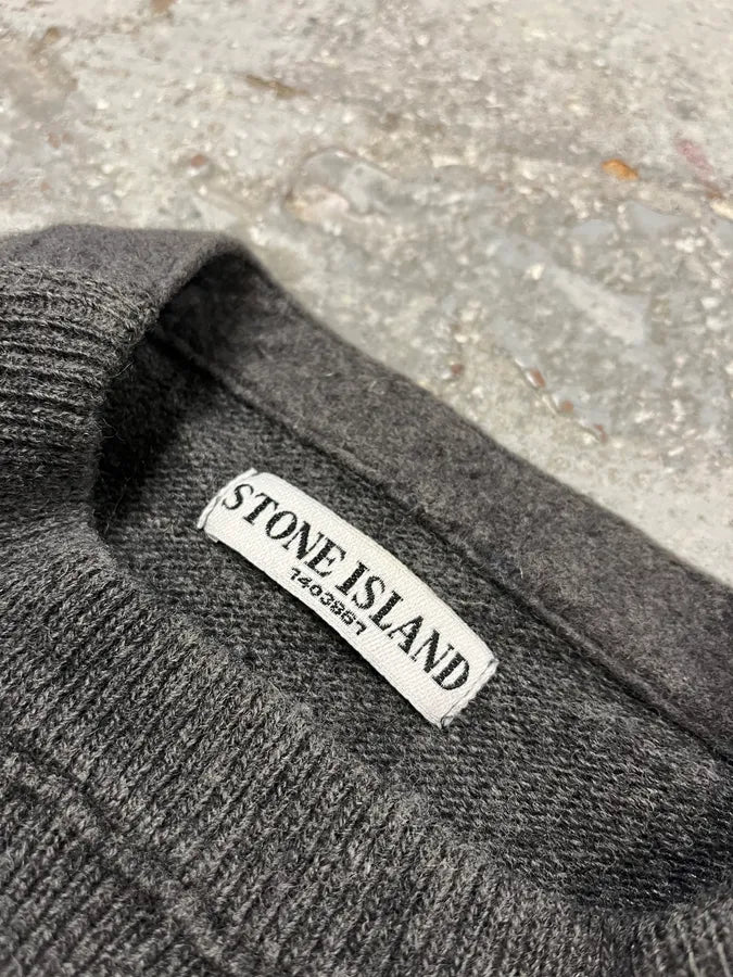 2000s Stone Island Grey Wool Minimalist Sweater RygARQF 8