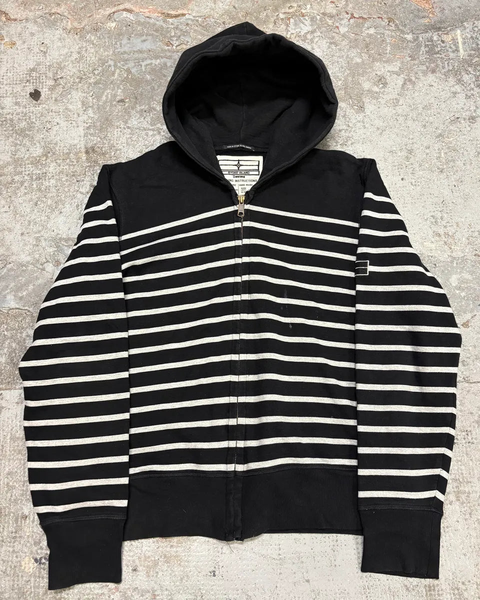 2000s Stone Island Marine Navy Striped Sweatshirt OmyReyV 0