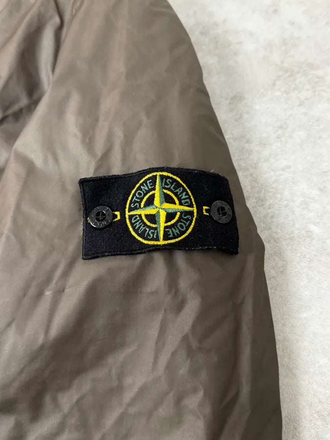 2000s Stone Island Mussola Gommata Brown Bomber Jacket WvFpZtA 7
