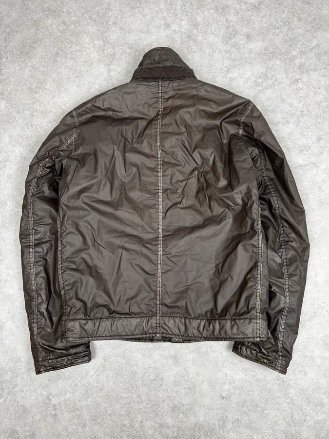 2000s Stone Island Mussola Gommata Brown Bomber Jacket WvFpZtA 3