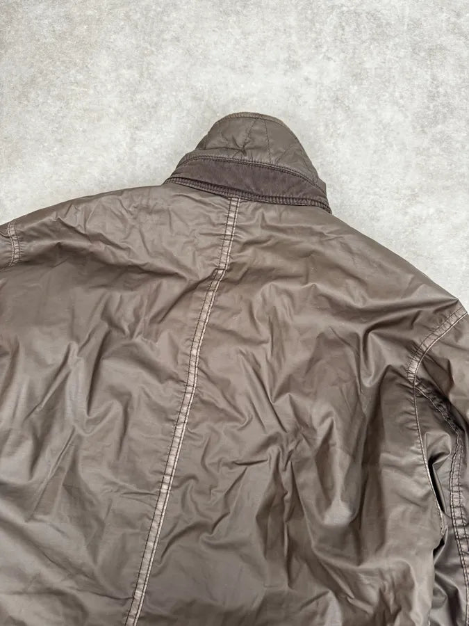 2000s Stone Island Mussola Gommata Brown Bomber Jacket WvFpZtA 5