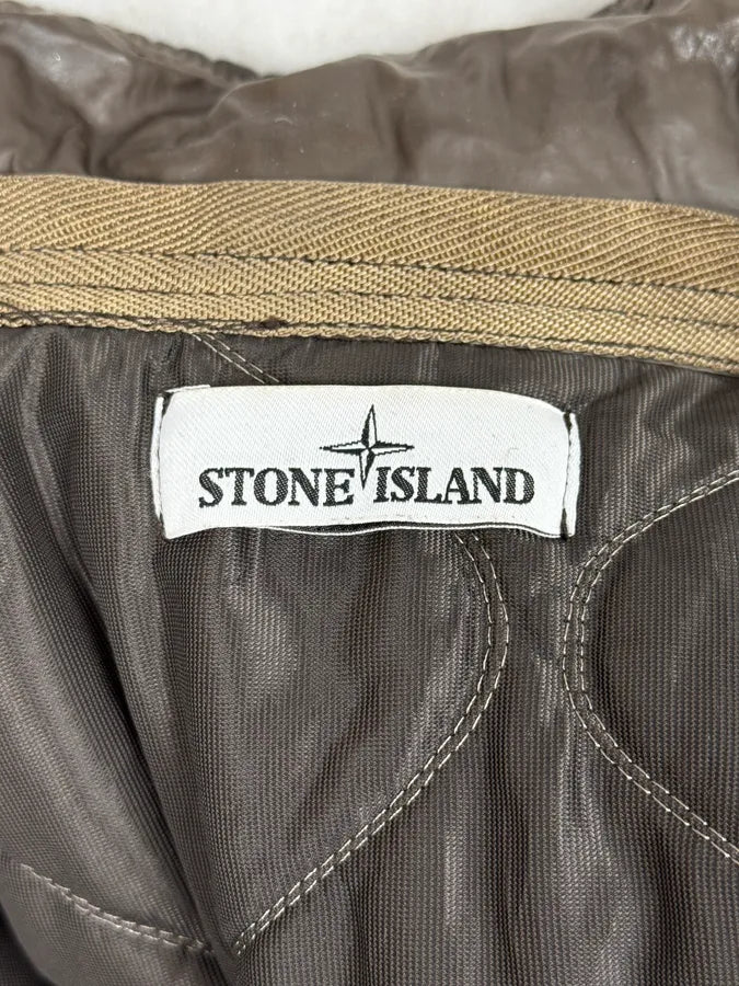 2000s Stone Island Mussola Gommata Brown Bomber Jacket WvFpZtA 9
