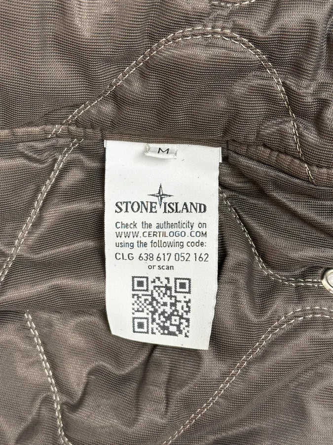2000s Stone Island Mussola Gommata Brown Bomber Jacket WvFpZtA 12