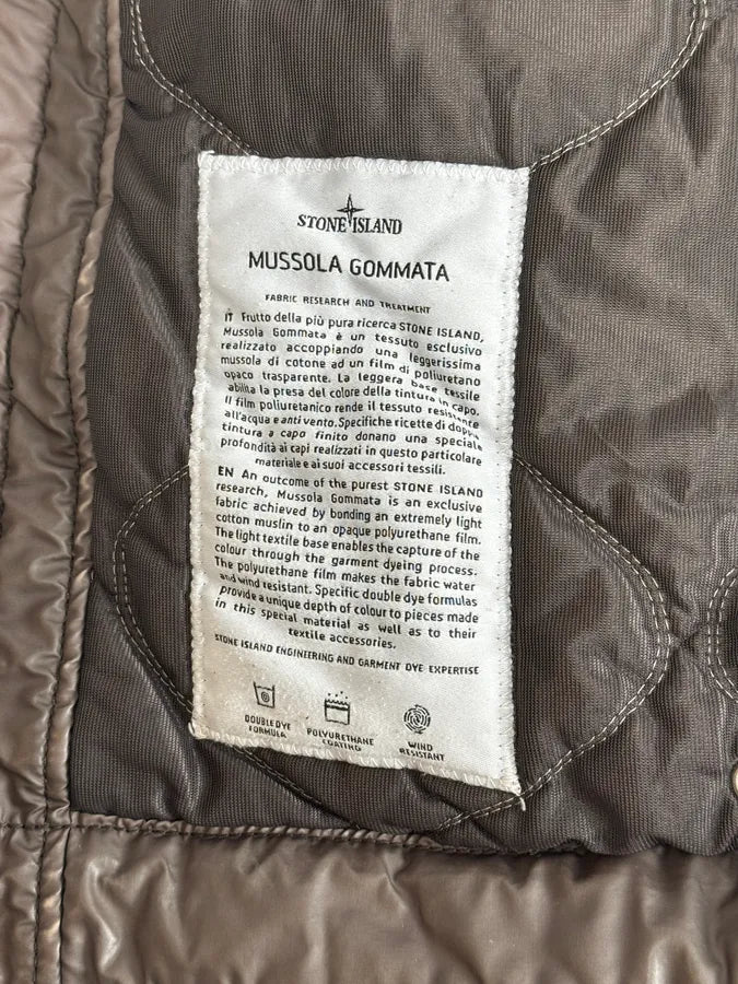 2000s Stone Island Mussola Gommata Brown Bomber Jacket WvFpZtA 11