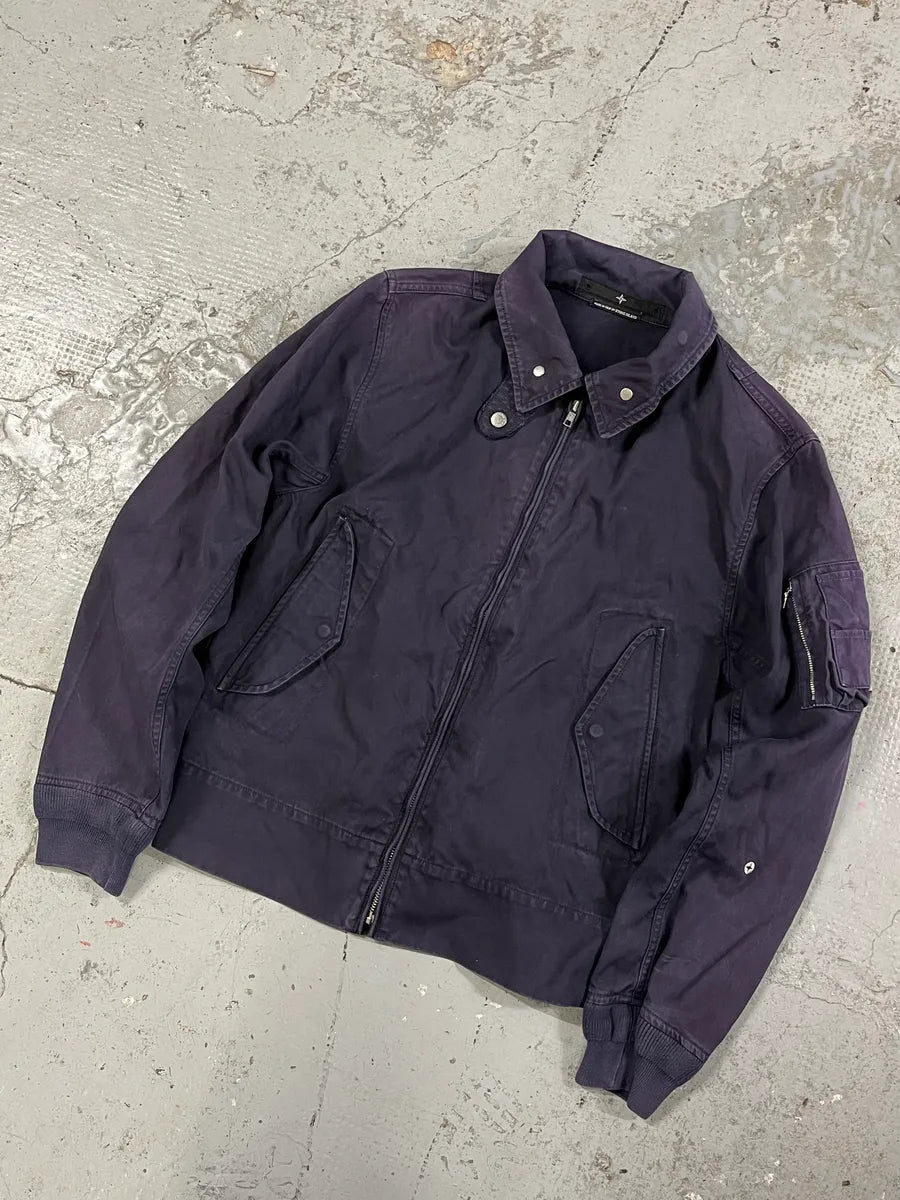 2000s Stone Island Navy Harrington Jacket XBfIxHO 5