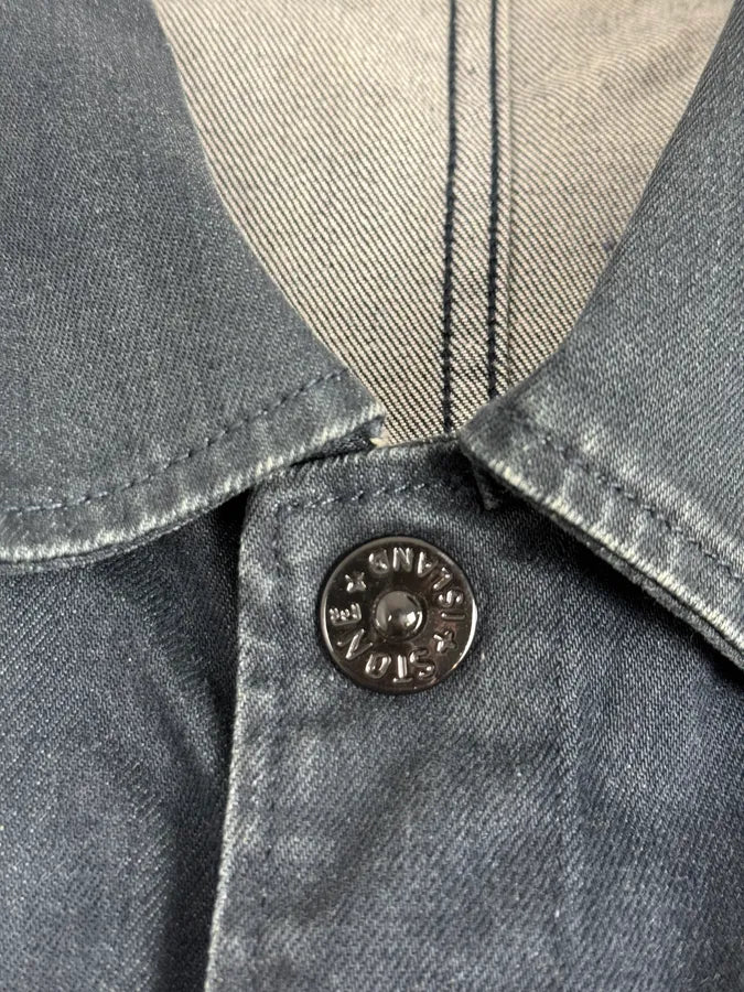 2000s Stone Island Navy Naval Denim Jacket bwmoHkN 10