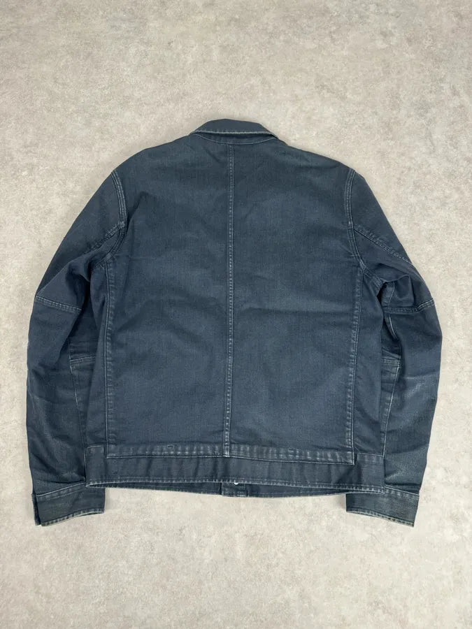2000s Stone Island Navy Naval Denim Jacket bwmoHkN 6