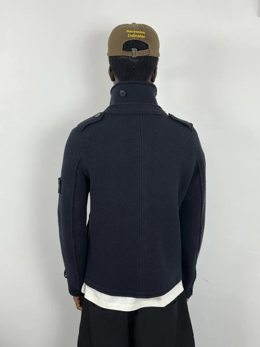 2000s Stone Island Navy Wool Officer Caban Jacket qiLytLk 2