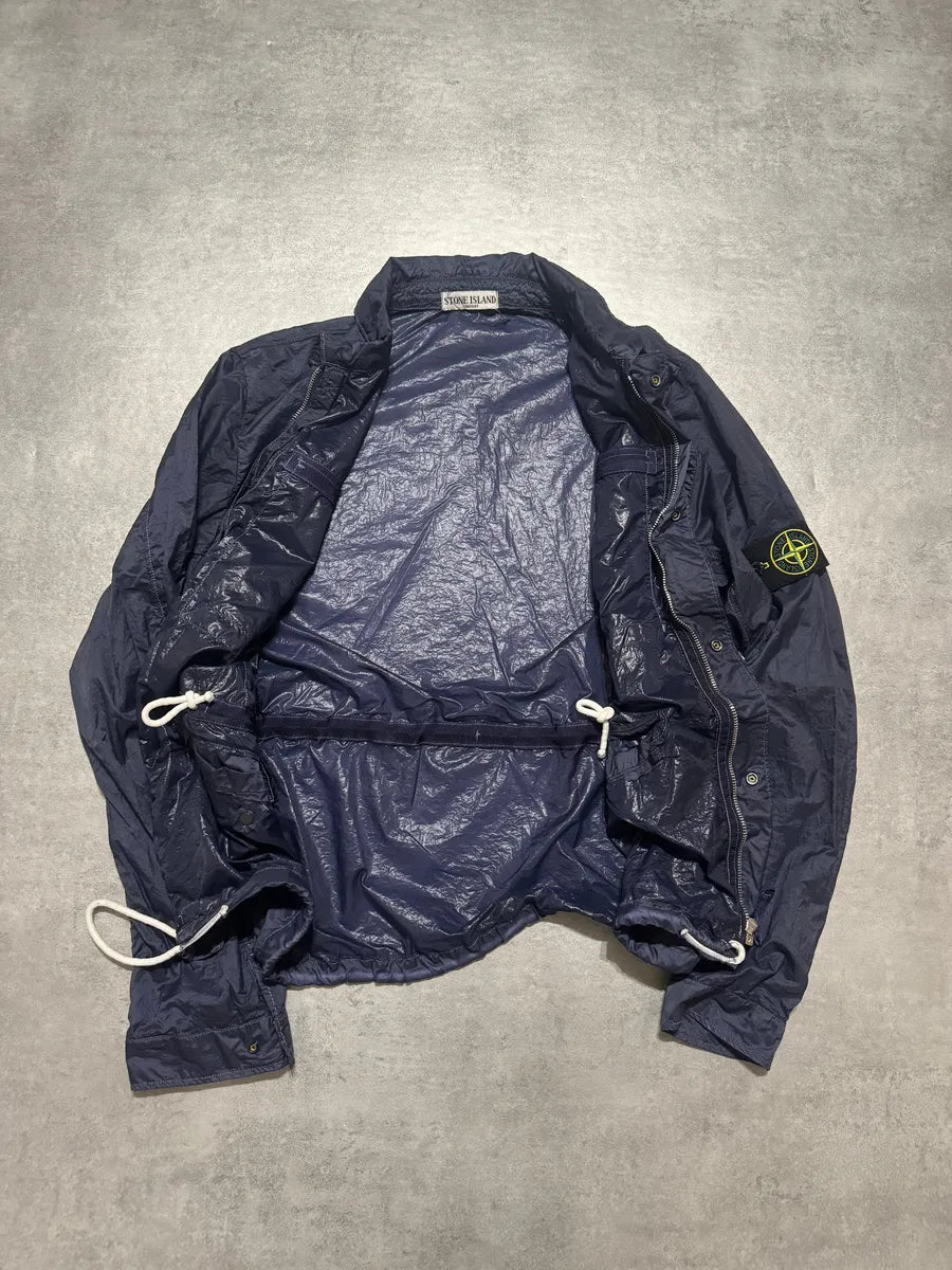 2000s Stone Island Nylon Navy Light Tactical Cargo Jacket (S/M) 3