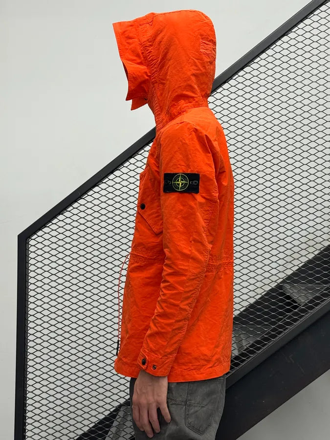 2000s Stone Island Orange Multi-Pocket Parka Windbreaker Jacket UEpDWNC 1