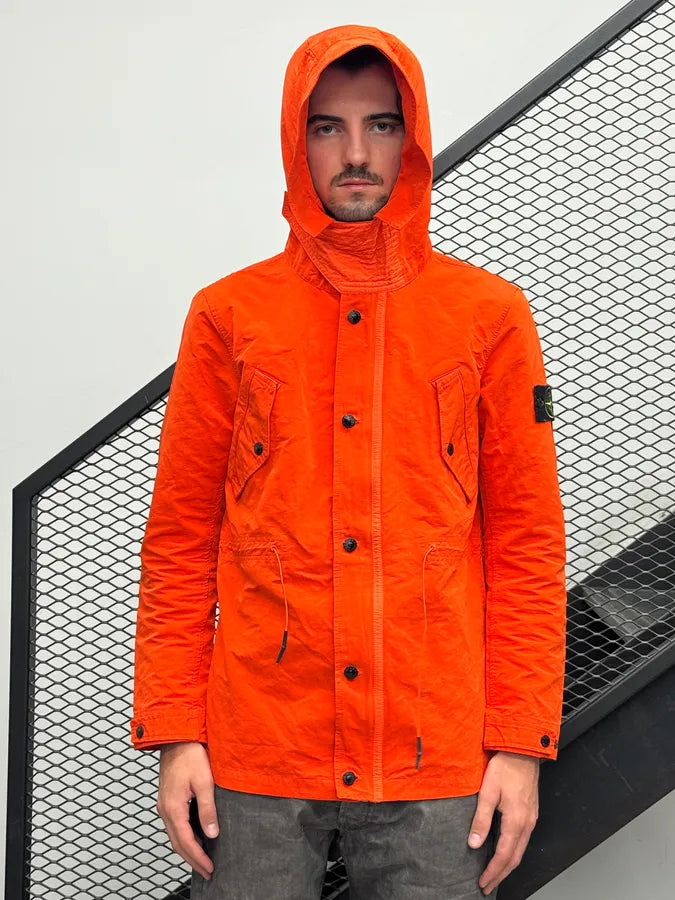 2000s Stone Island Orange Multi-Pocket Parka Windbreaker Jacket UEpDWNC 0