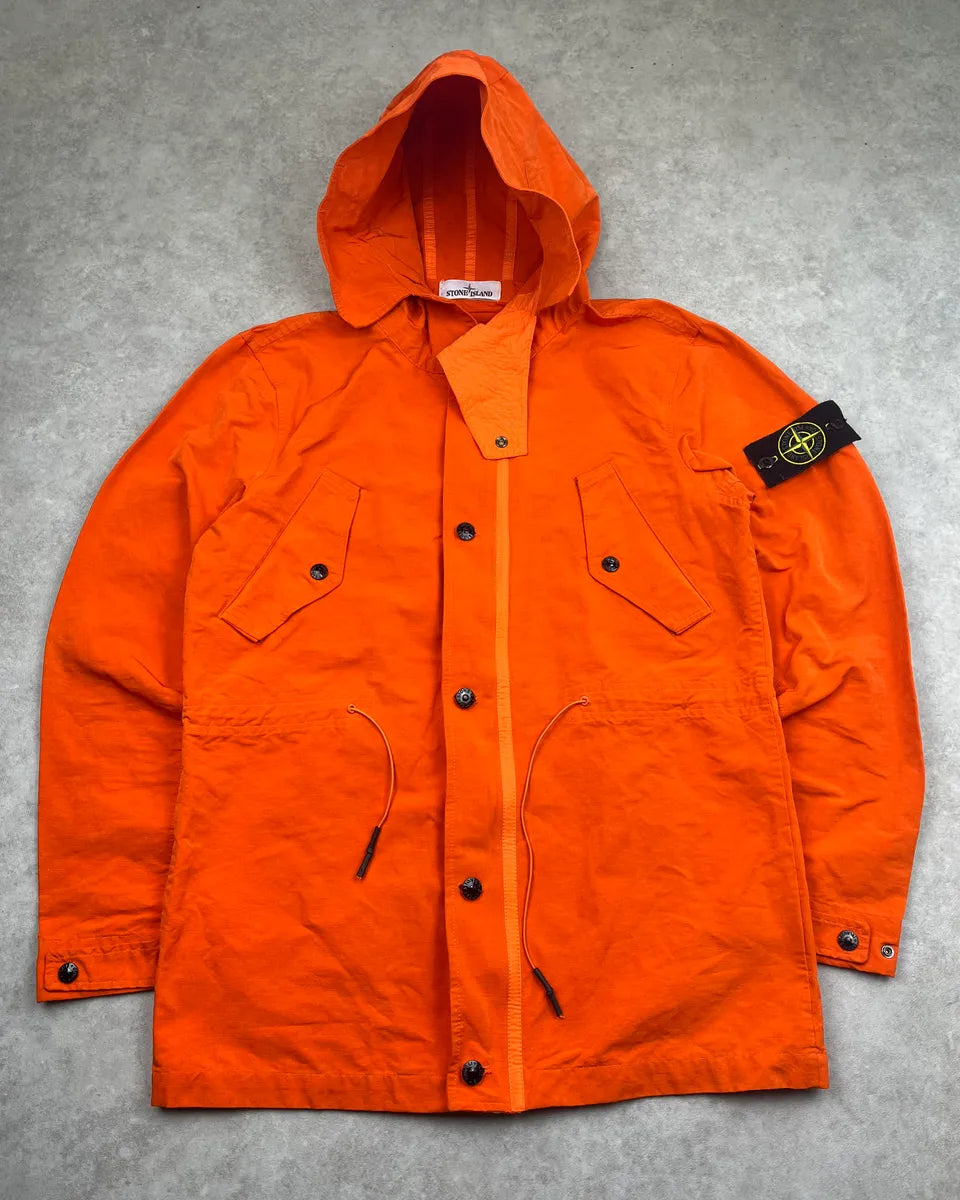 2000s Stone Island Orange Multi-Pocket Parka Windbreaker Jacket UEpDWNC 3