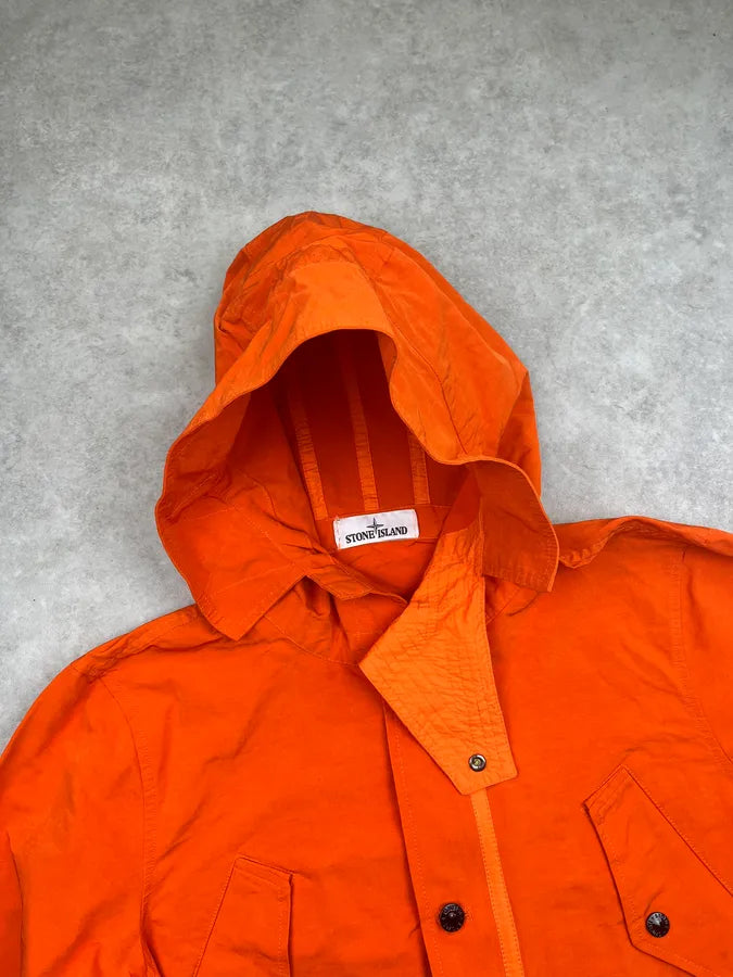 2000s Stone Island Orange Multi-Pocket Parka Windbreaker Jacket UEpDWNC 6