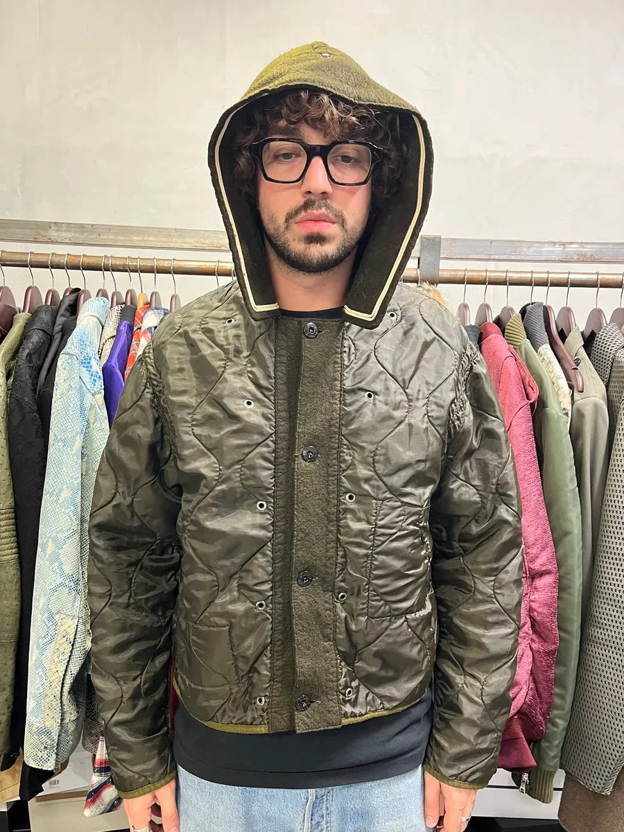 2000s Stone Island Quilted Brown Hooded Jacket rFhyHMw 1