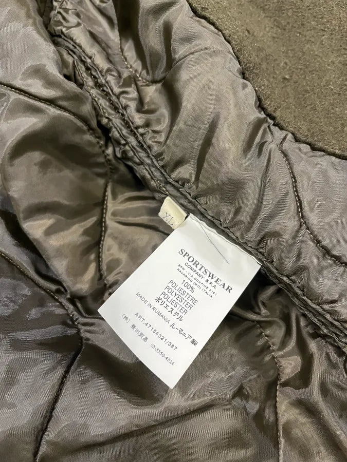 2000s Stone Island Quilted Brown Hooded Jacket rFhyHMw 12