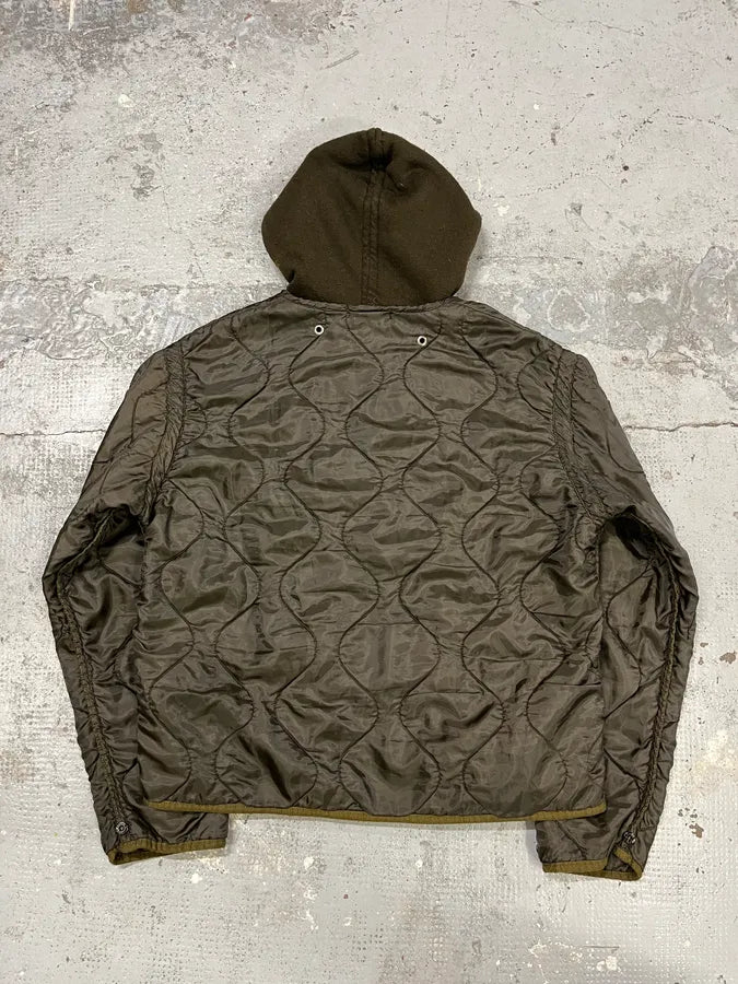 2000s Stone Island Quilted Brown Hooded Jacket rFhyHMw 7
