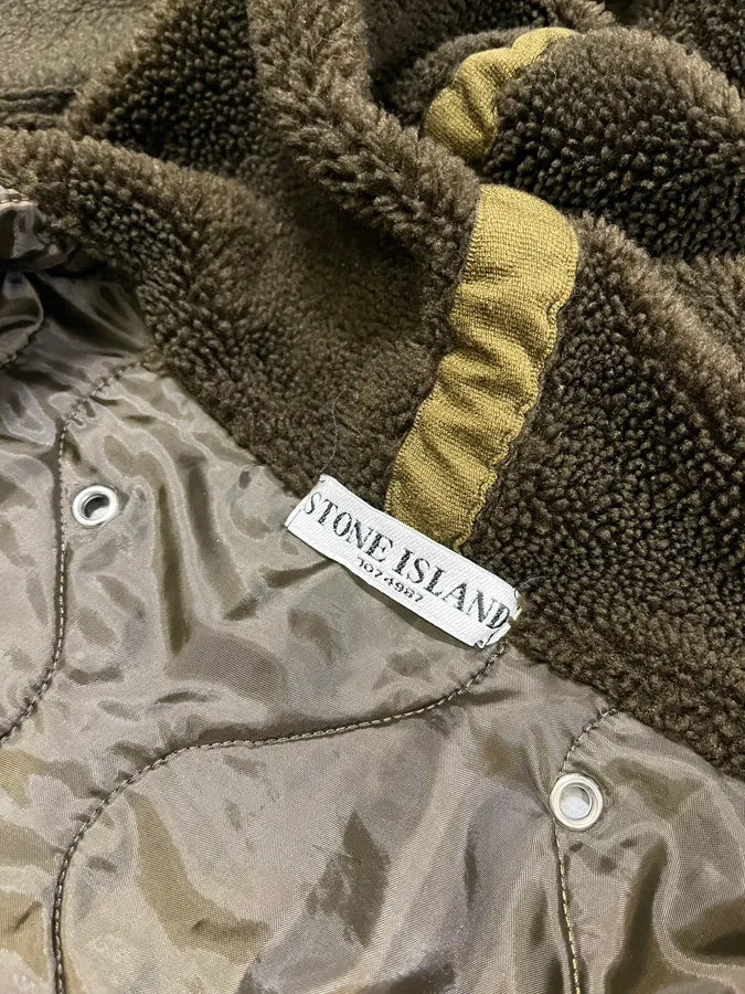 2000s Stone Island Quilted Brown Hooded Jacket rFhyHMw 9