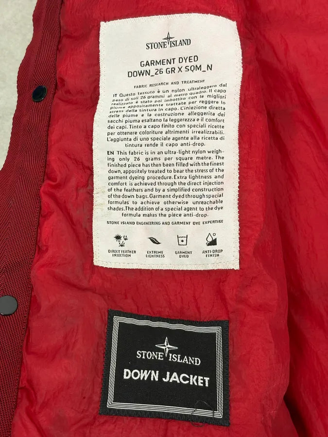 2000s Stone Island Down Red Nylon Quilted Vest Jacket mGnfxOv 12