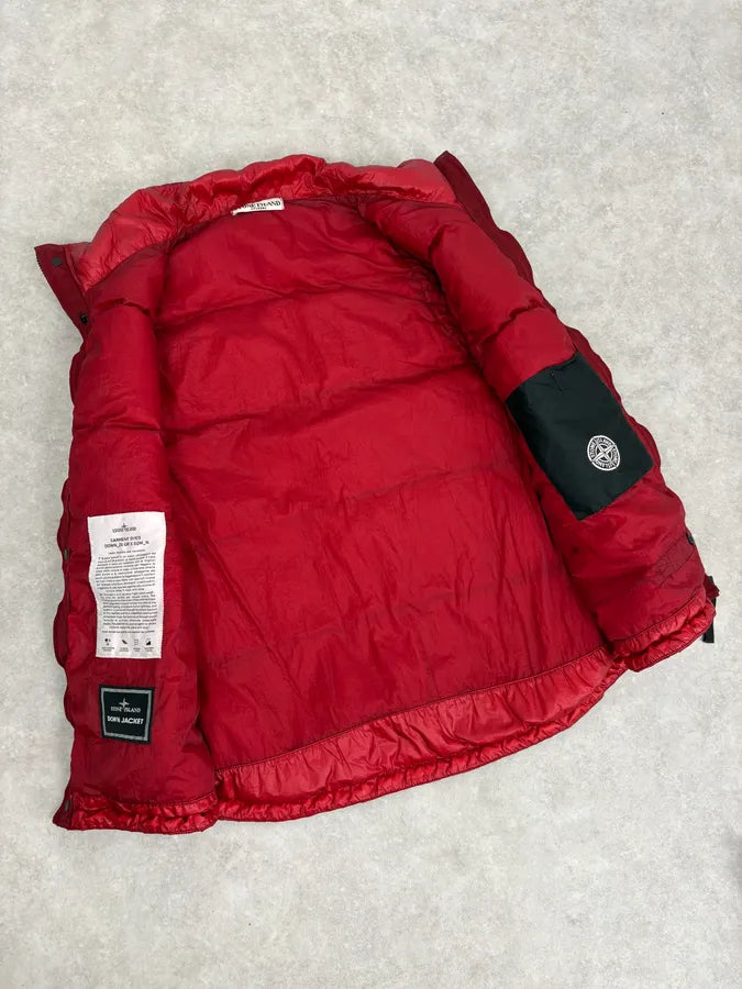 2000s Stone Island Down Red Nylon Quilted Vest Jacket mGnfxOv 7