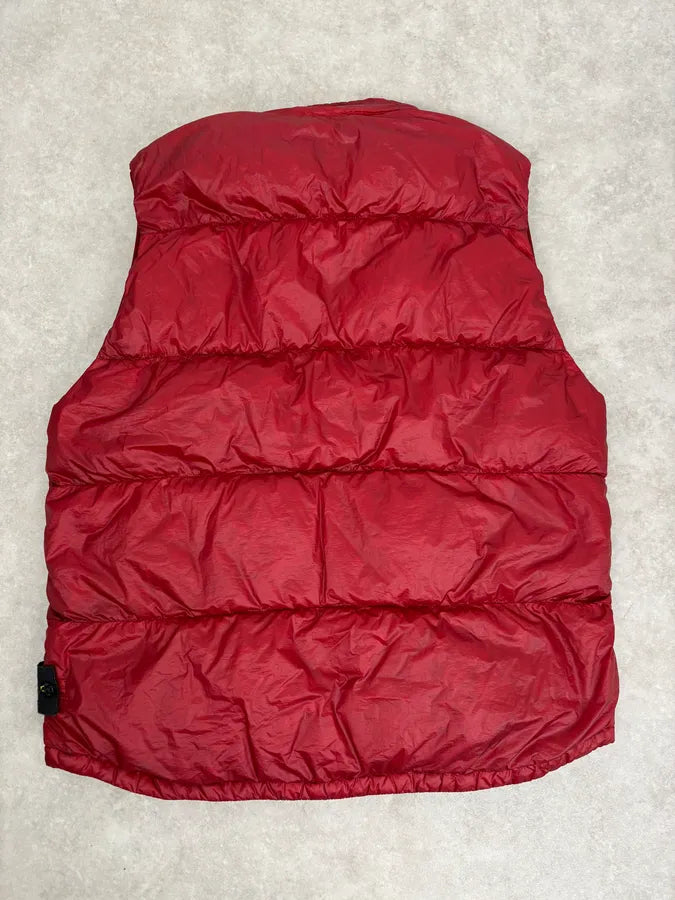 2000s Stone Island Down Red Nylon Quilted Vest Jacket mGnfxOv 6