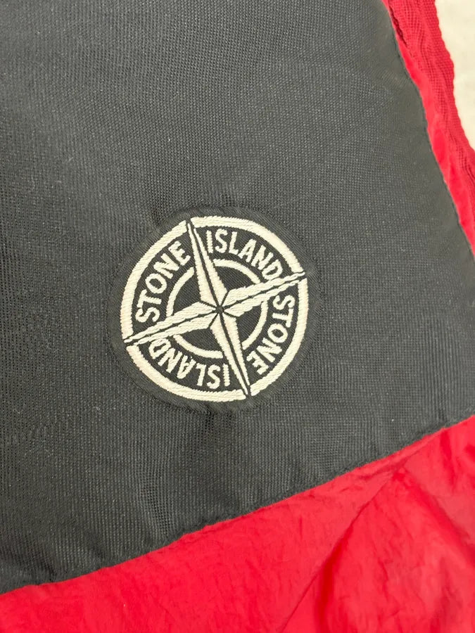2000s Stone Island Down Red Nylon Quilted Vest Jacket mGnfxOv 10