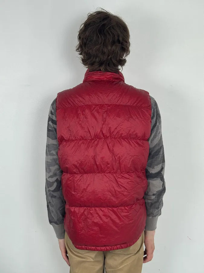 2000s Stone Island Down Red Nylon Quilted Vest Jacket mGnfxOv 3