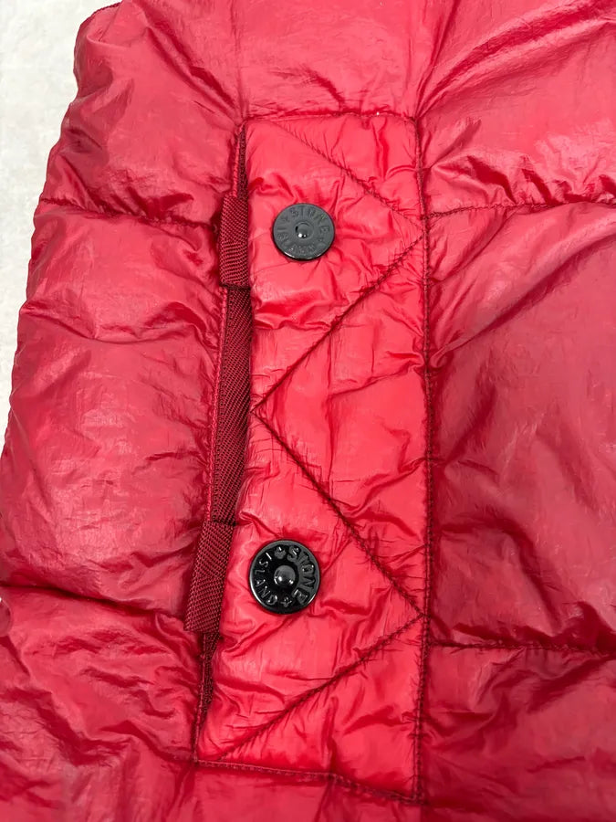 2000s Stone Island Down Red Nylon Quilted Vest Jacket mGnfxOv 8
