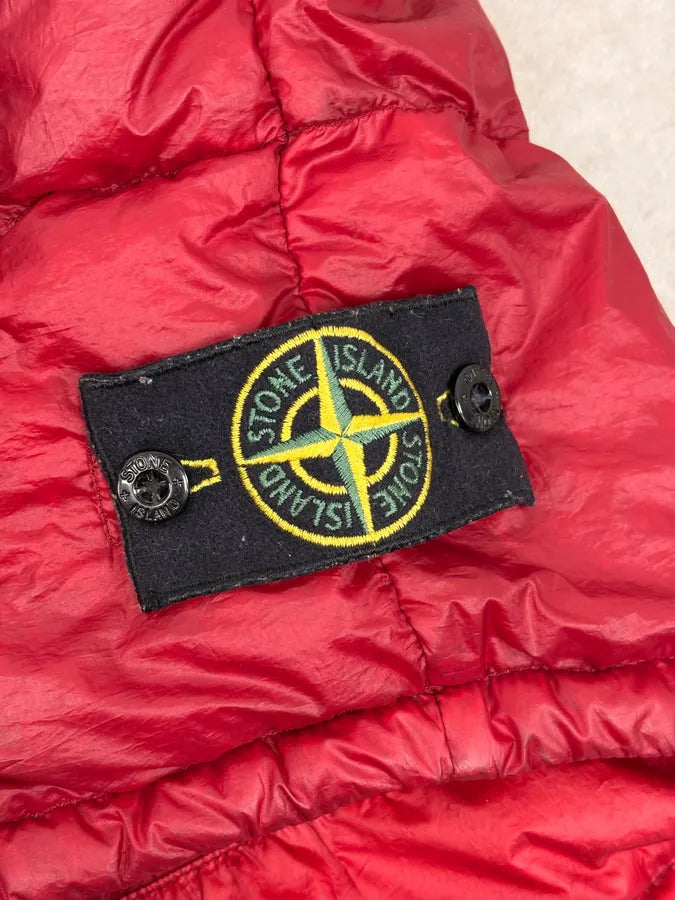2000s Stone Island Down Red Nylon Quilted Vest Jacket mGnfxOv 9
