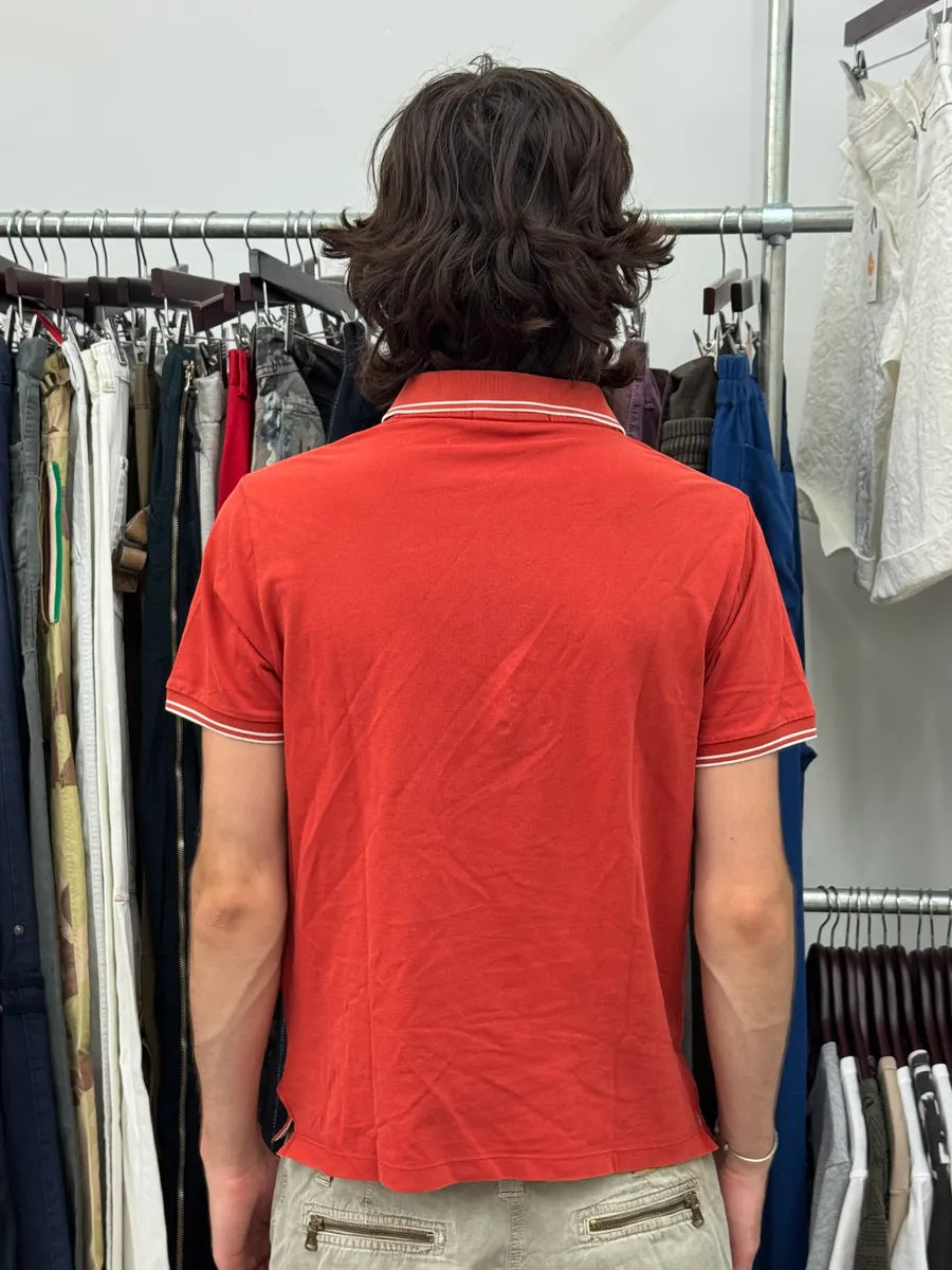 2000s Stone Island Red Polo Shirt PuUqsFE 2