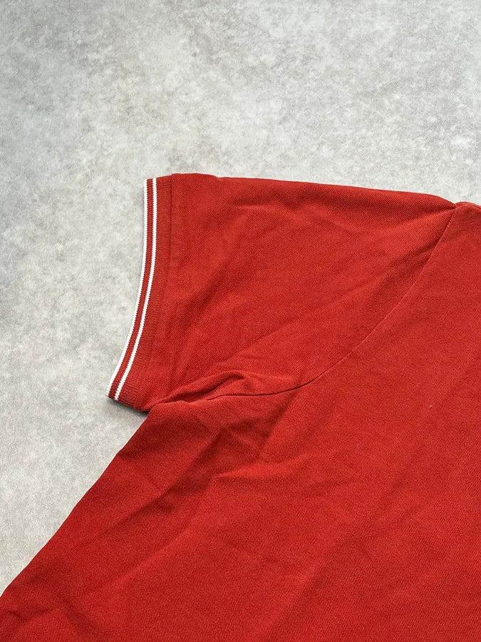 2000s Stone Island Red Polo Shirt PuUqsFE 5