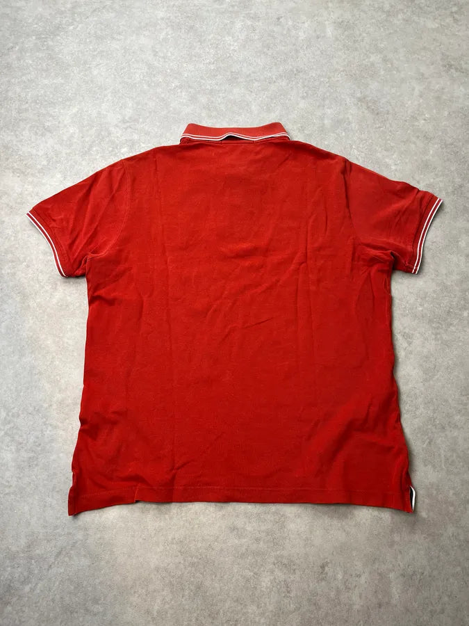 2000s Stone Island Red Polo Shirt PuUqsFE 6
