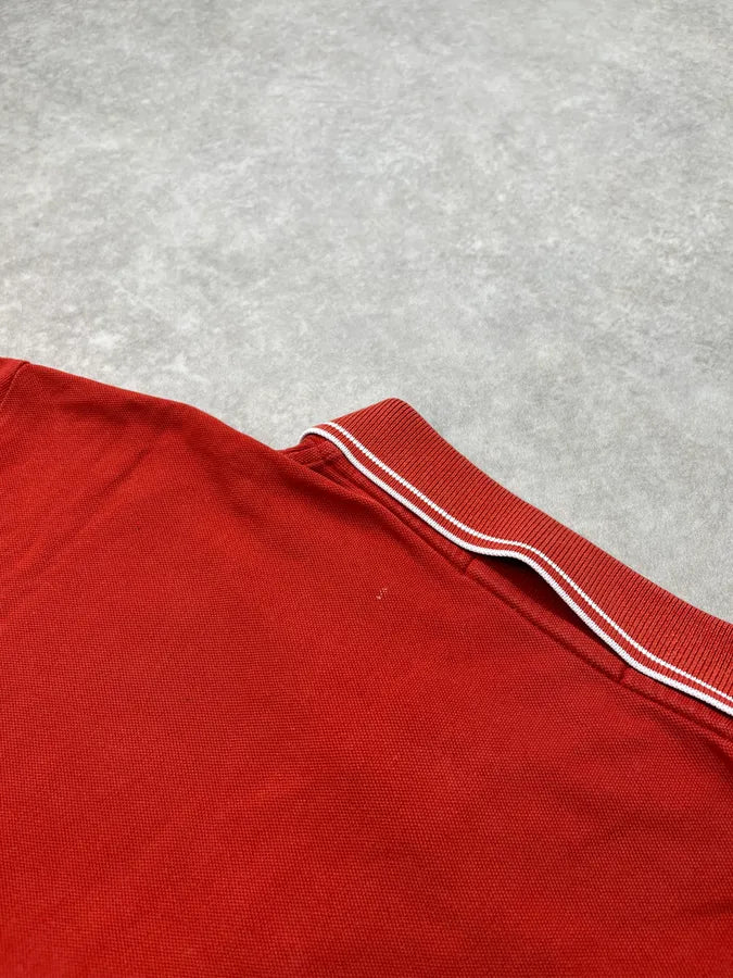 2000s Stone Island Red Polo Shirt PuUqsFE 7