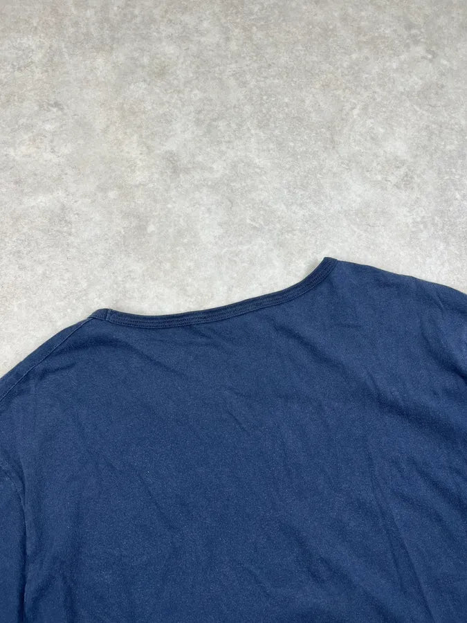 2000s Gucci Navy Double G Logo Print T-Shirt bUynsXD 5