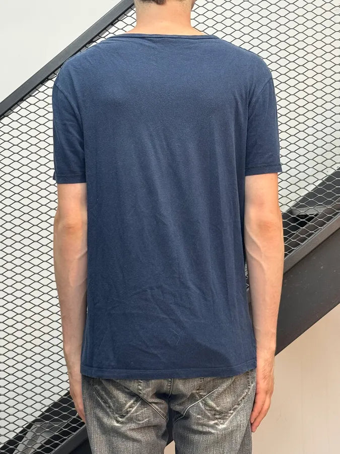 2000s Gucci Navy Double G Logo Print T-Shirt bUynsXD 2