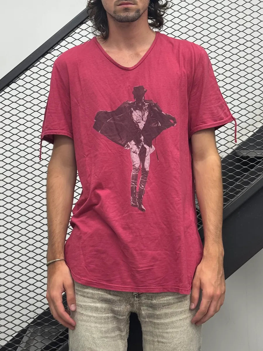 2000s Tom Rebl Red Magician Print T Shirt uYBRYFQ 1
