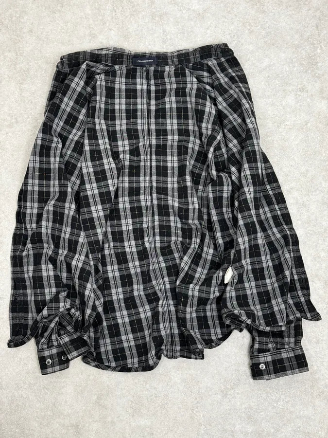 2000s Undercover Tartan Black & Grey Shirt dgTktAU 6